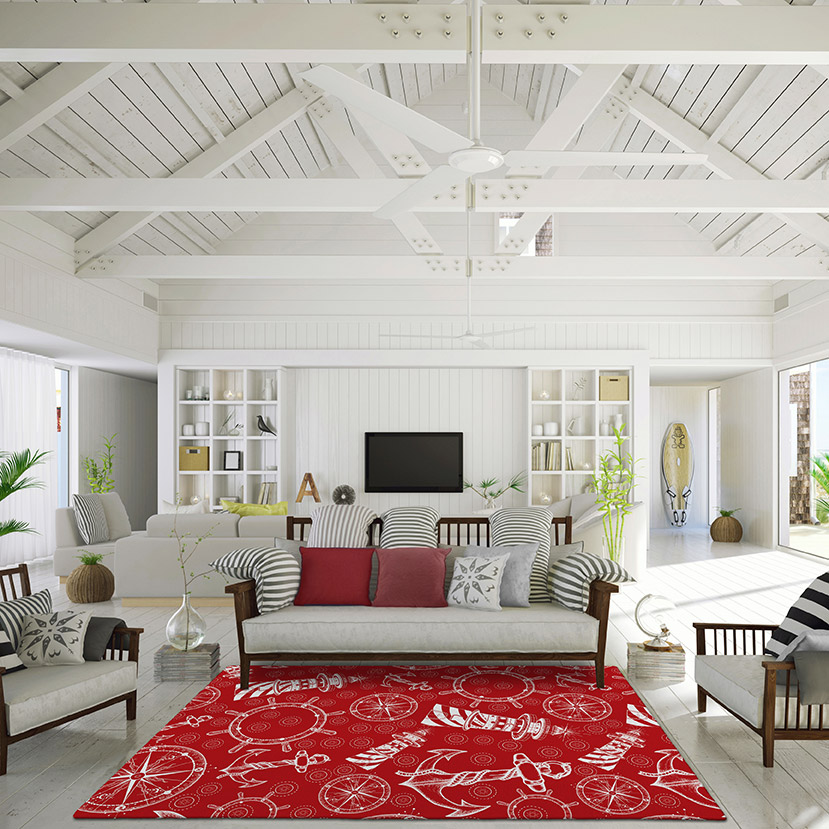 Harbor Red Chenille Rug