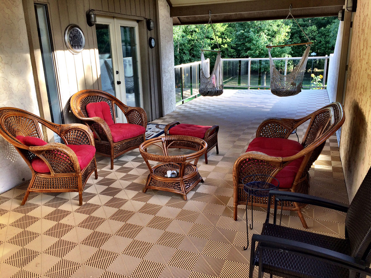 Patio with Red Cushions