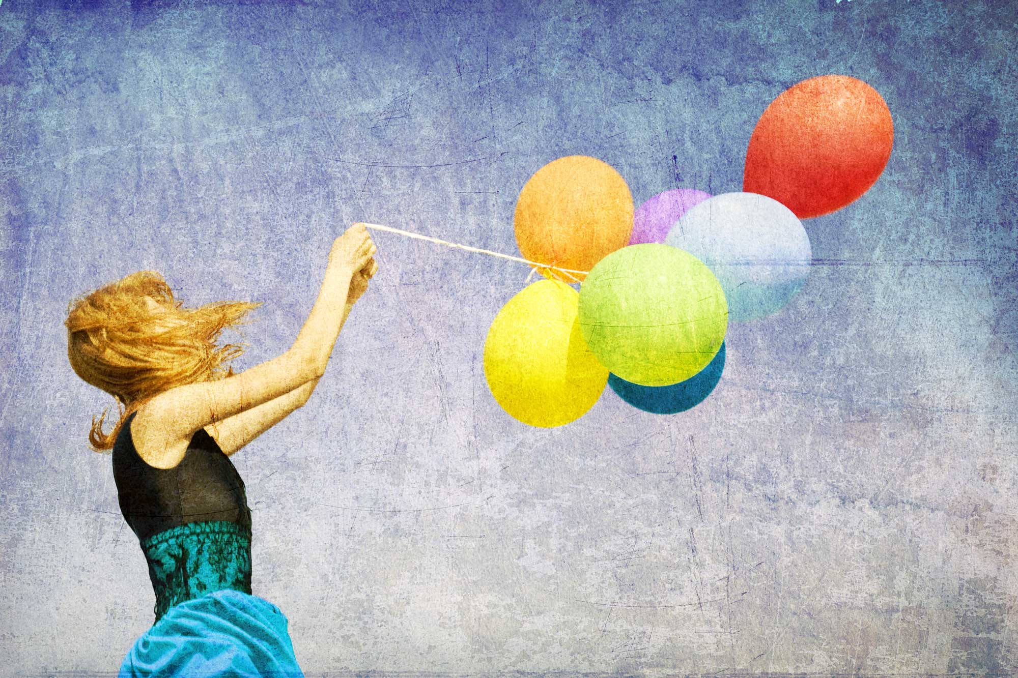 Watercolor Women with Balloons